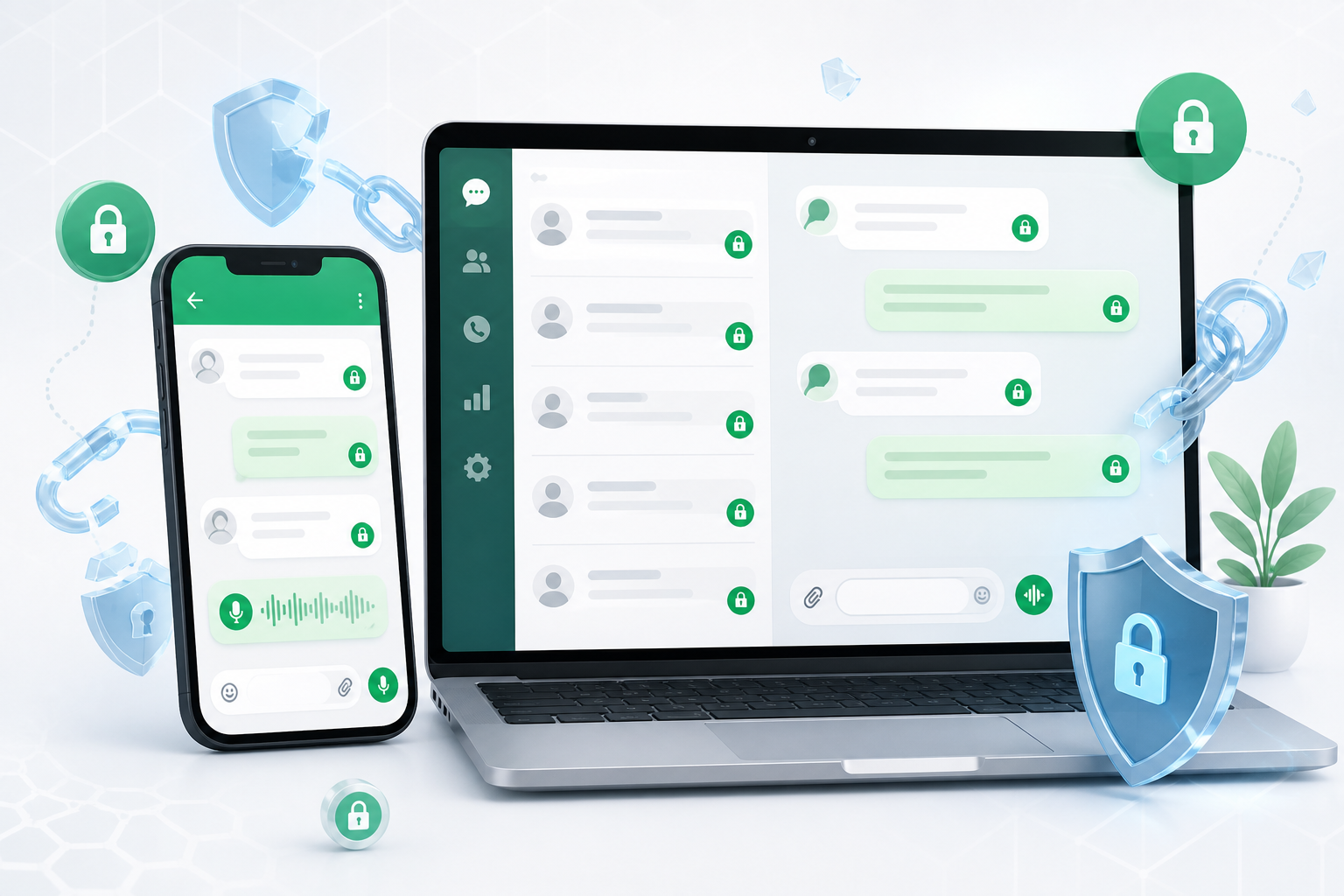 Cadenas numérique symbolisant le chiffrement des communications clients