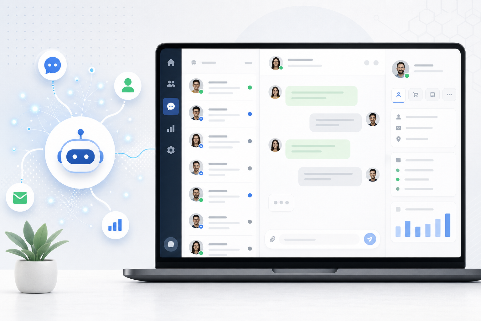 Intelligence artificielle appliquée au service client avec chatbot et analyse de données