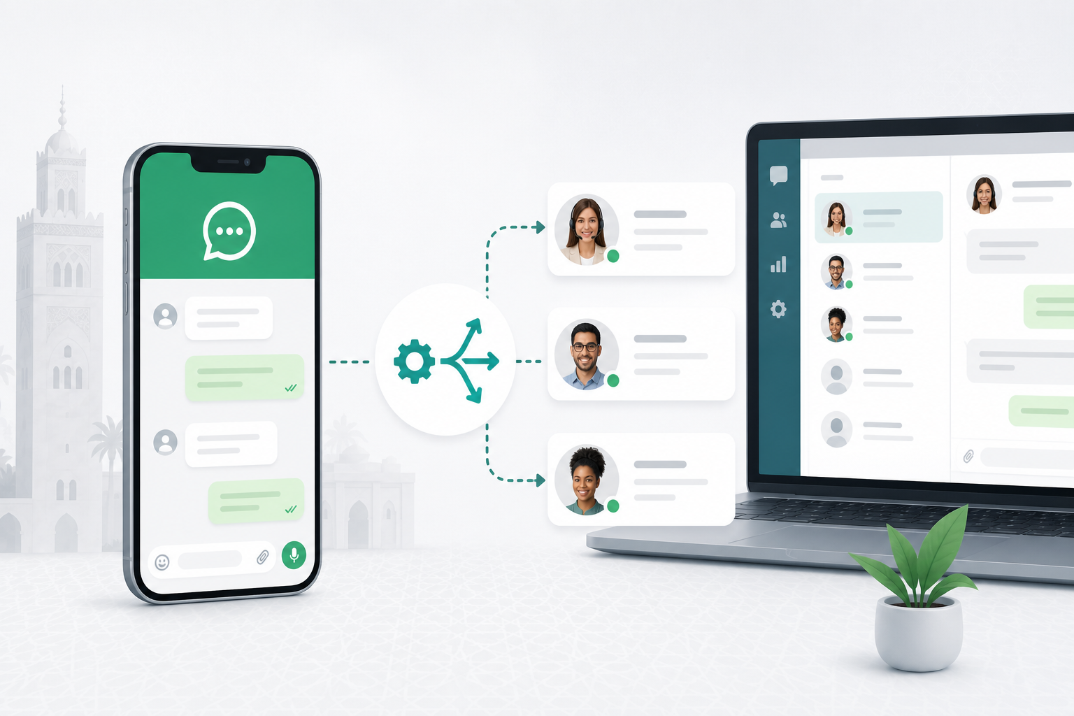 Schéma de routage automatique des conversations avec règles et conditions